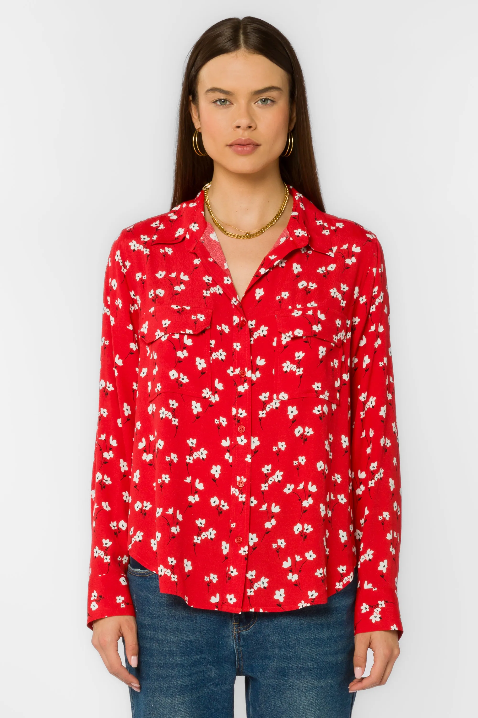 Kacia Red Poppy Shirt