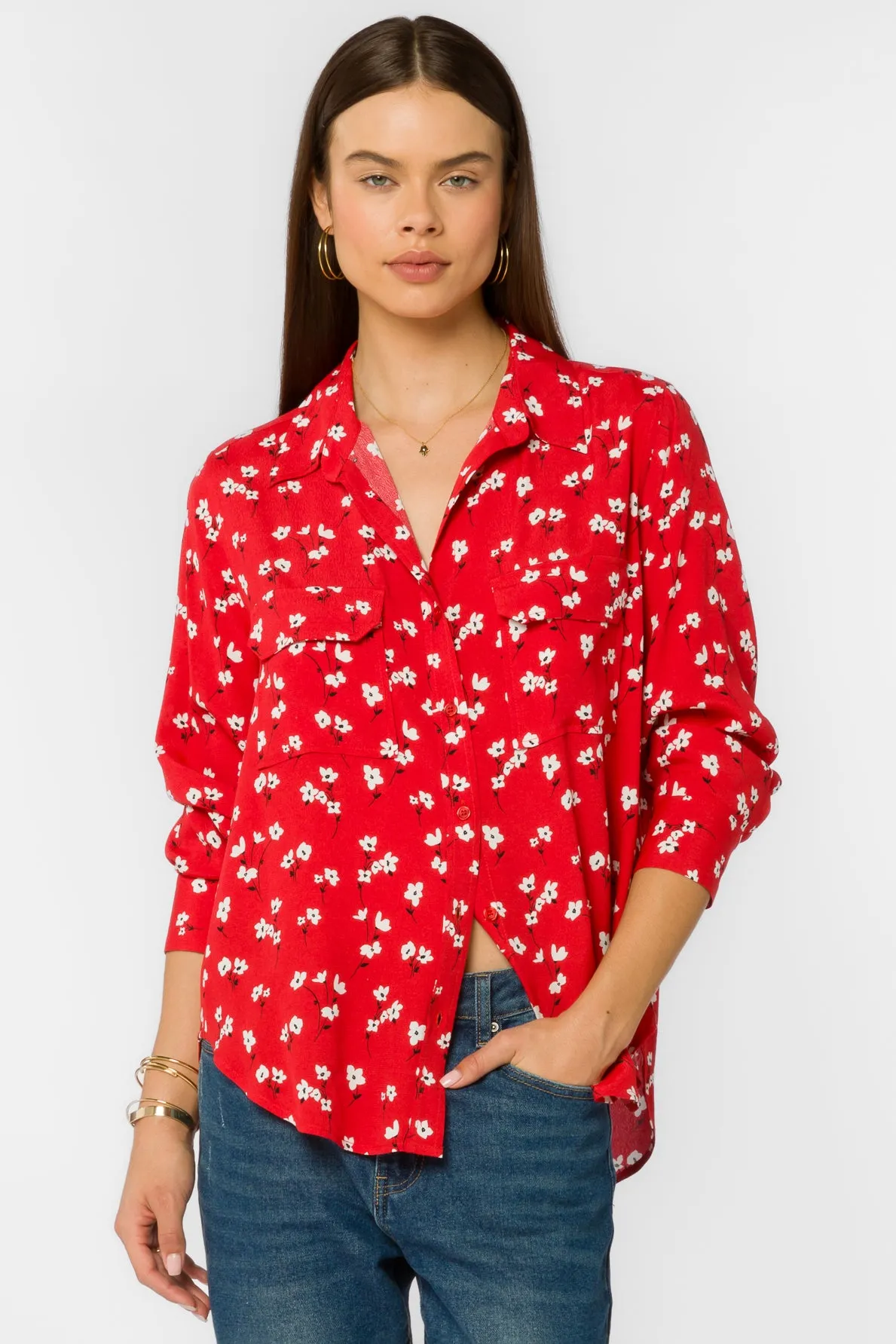 Kacia Red Poppy Shirt