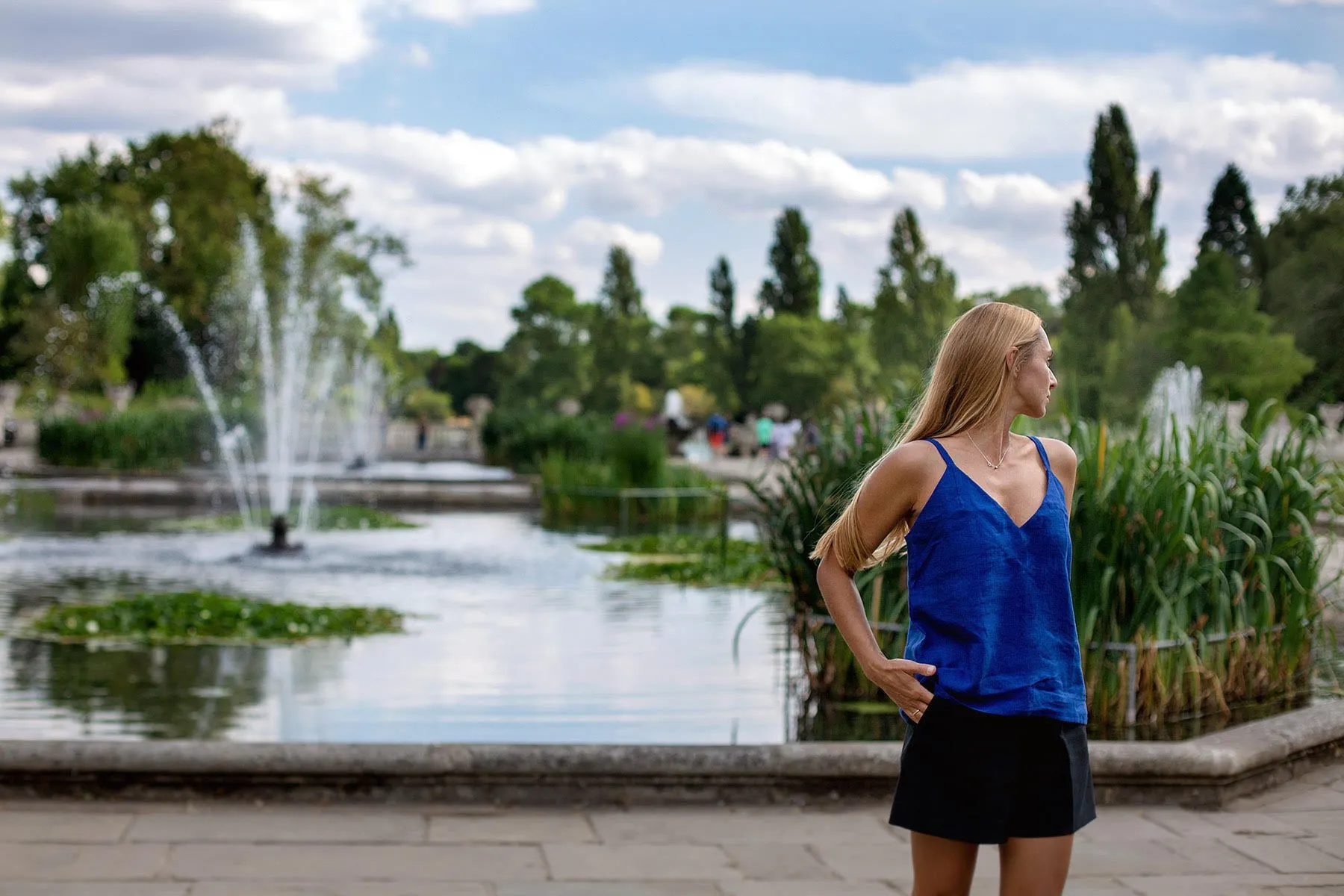 Linen top "Venus" (Royal blue)