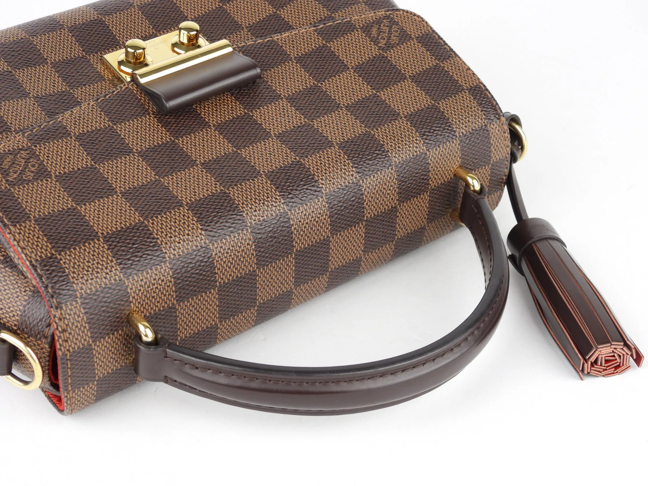 Louis Vuitton Croisette Damier Ebene Coated Canvas Two Way Top Handle Shoulder Bag