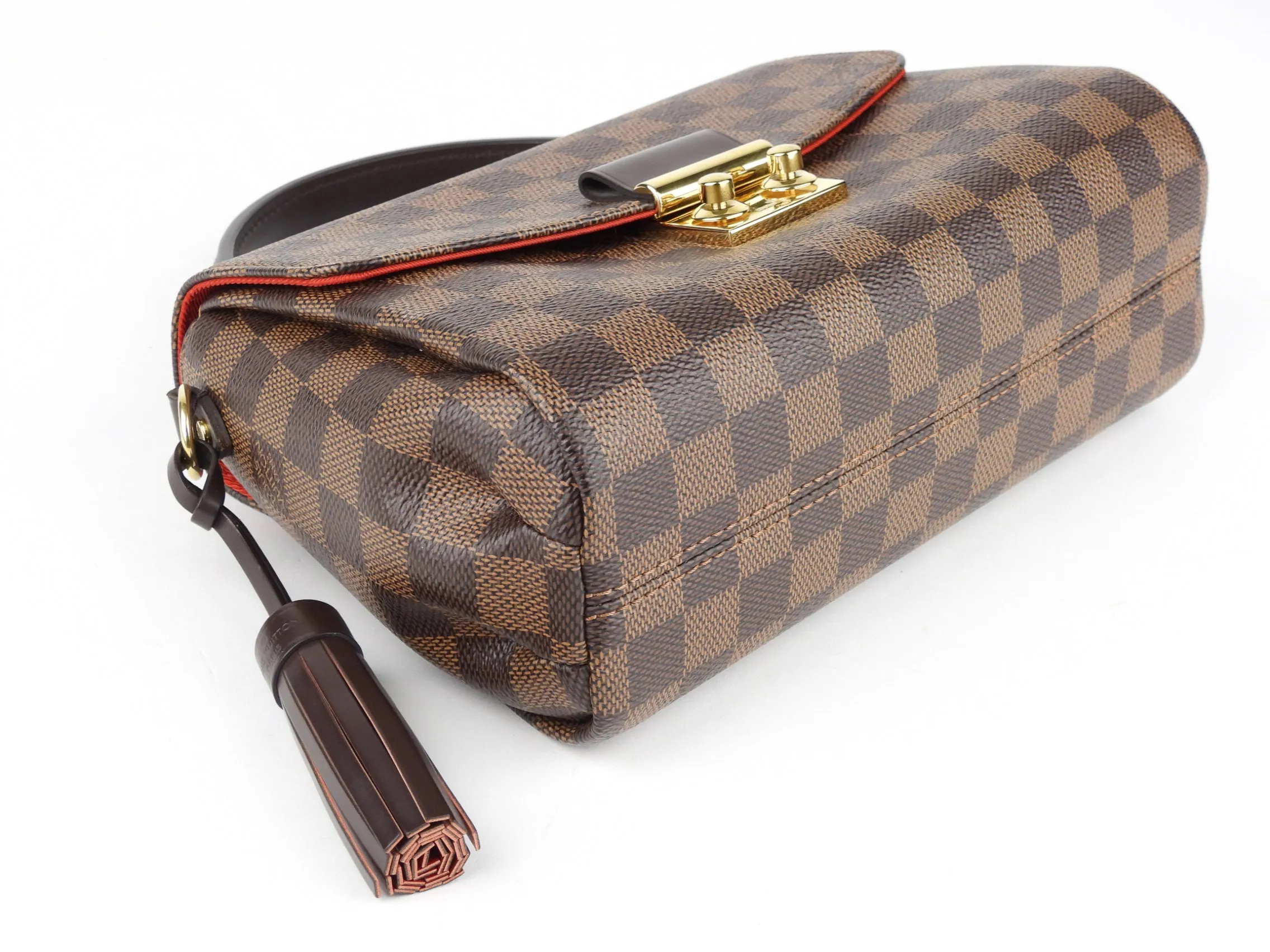 Louis Vuitton Croisette Damier Ebene Coated Canvas Two Way Top Handle Shoulder Bag