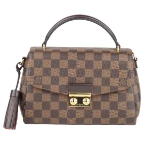 Louis Vuitton Croisette Damier Ebene Coated Canvas Two Way Top Handle Shoulder Bag