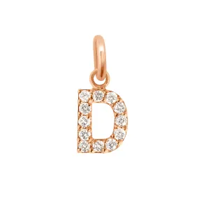 Lucky Letter D Diamond Pendant, Rose Gold