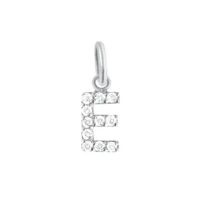 Lucky Letter E Diamond Pendant, White Gold