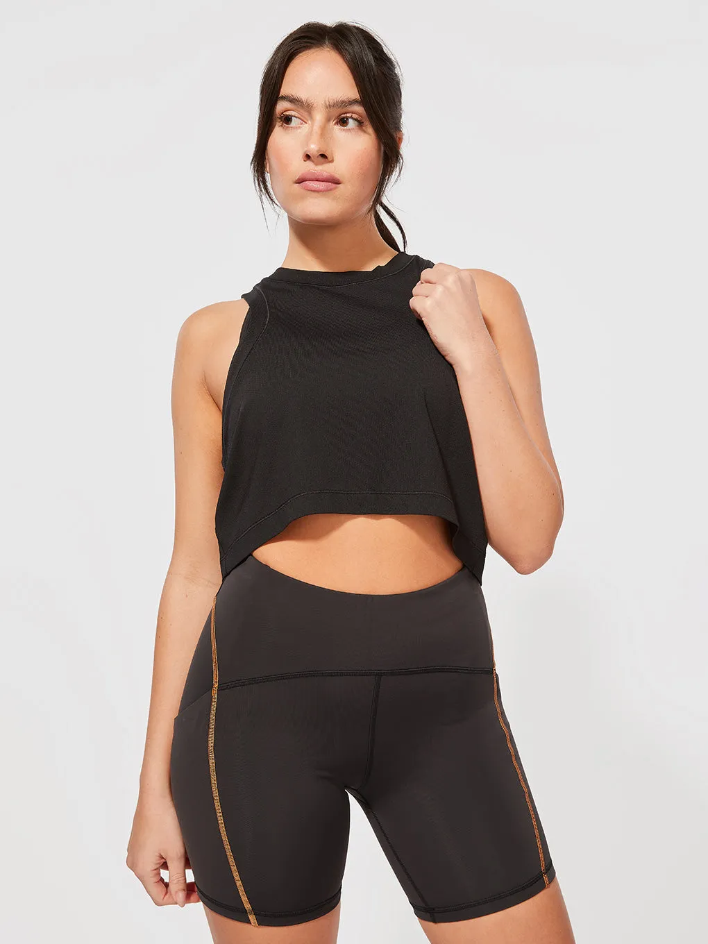 LULULEMON X BARRY'S BLK OPEN-BACK CROPPED TANK