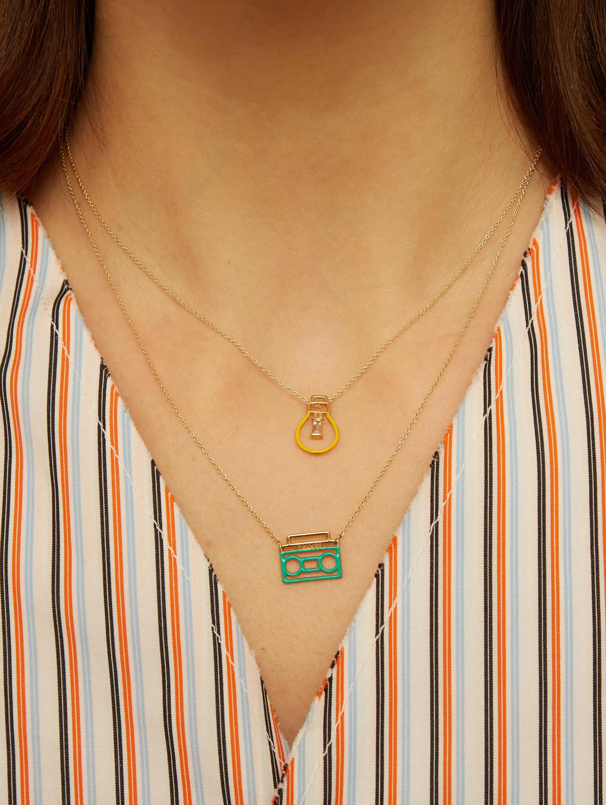 LUZ BAGUETTE ENAMEL NECKLACE