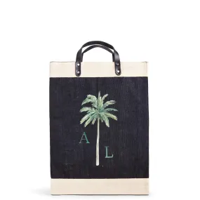 Market Bag in Black Palm Tree by Amy Logsdon