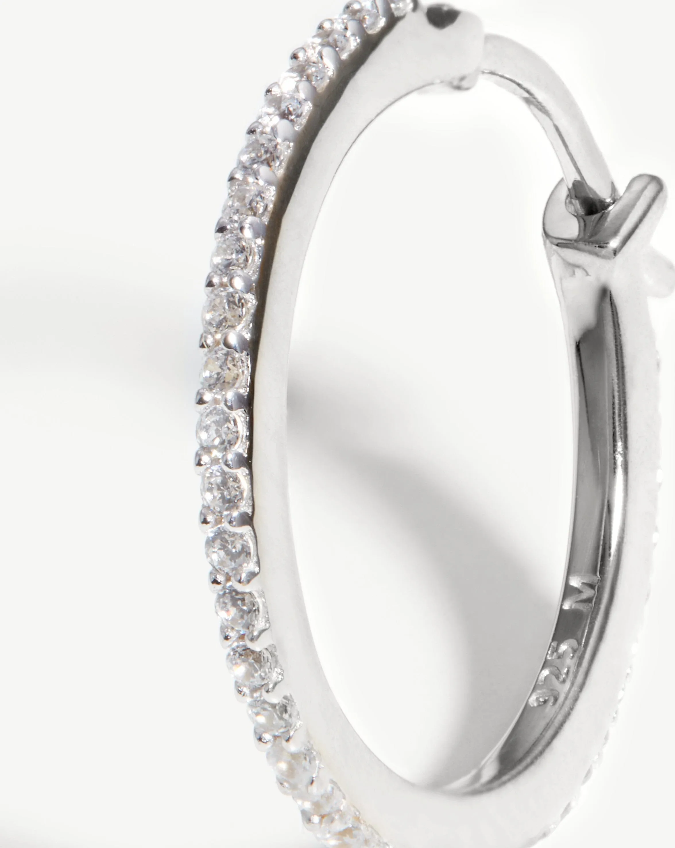 Medium Pave Hinged Hoop Earrings