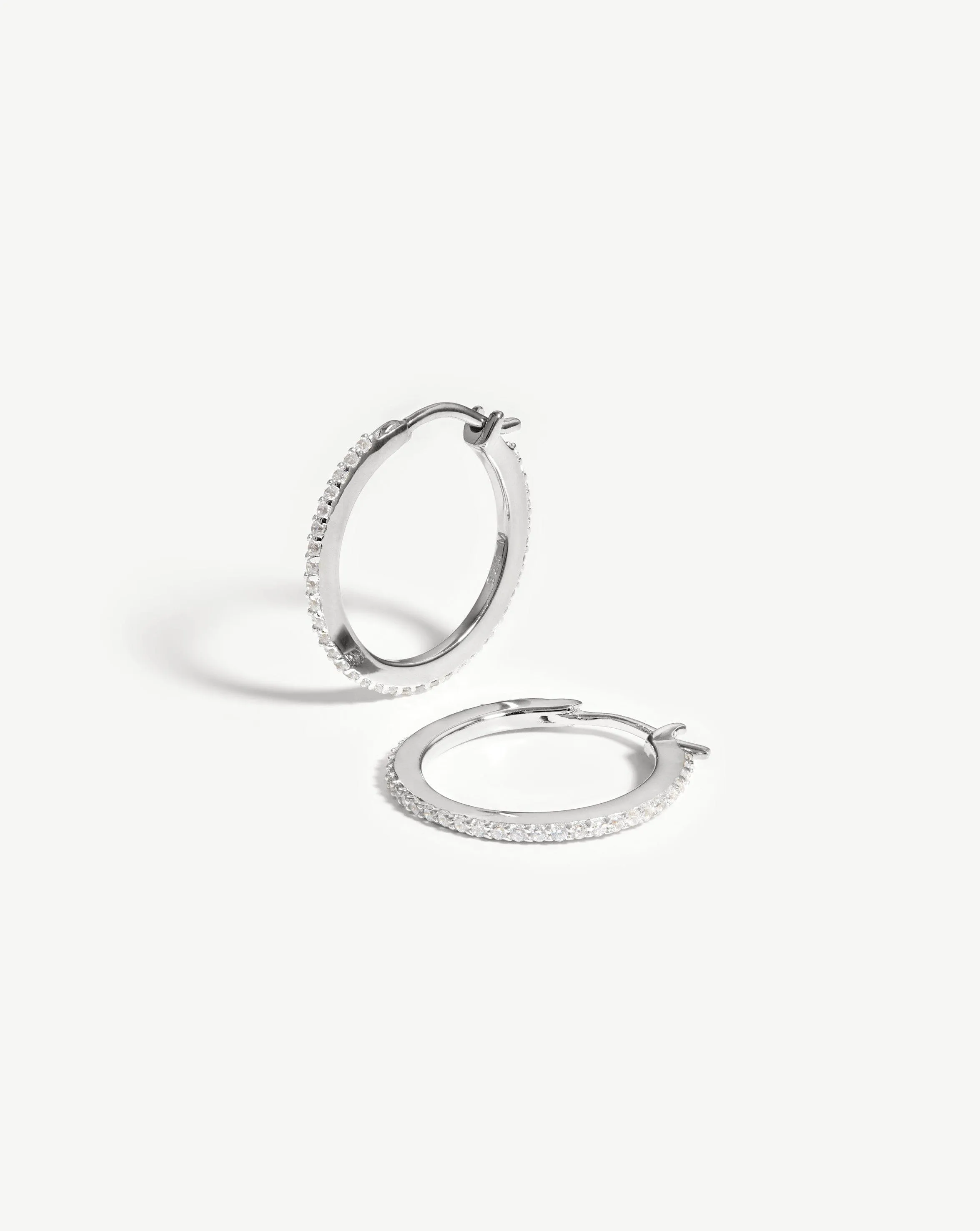 Medium Pave Hinged Hoop Earrings