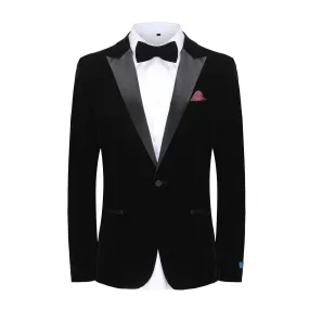 Men's 2-Piece Velvet Birdseye Lapel Slim-Fit Tuxedo With Performance Stretch Pants & Bow Tie