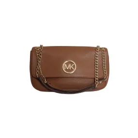 Michael Kors Brown Leather Fulton Flap Shoulder Bag | Gently Used |