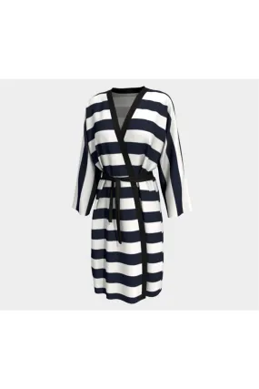 Midnight Blue Stripe Peignoir