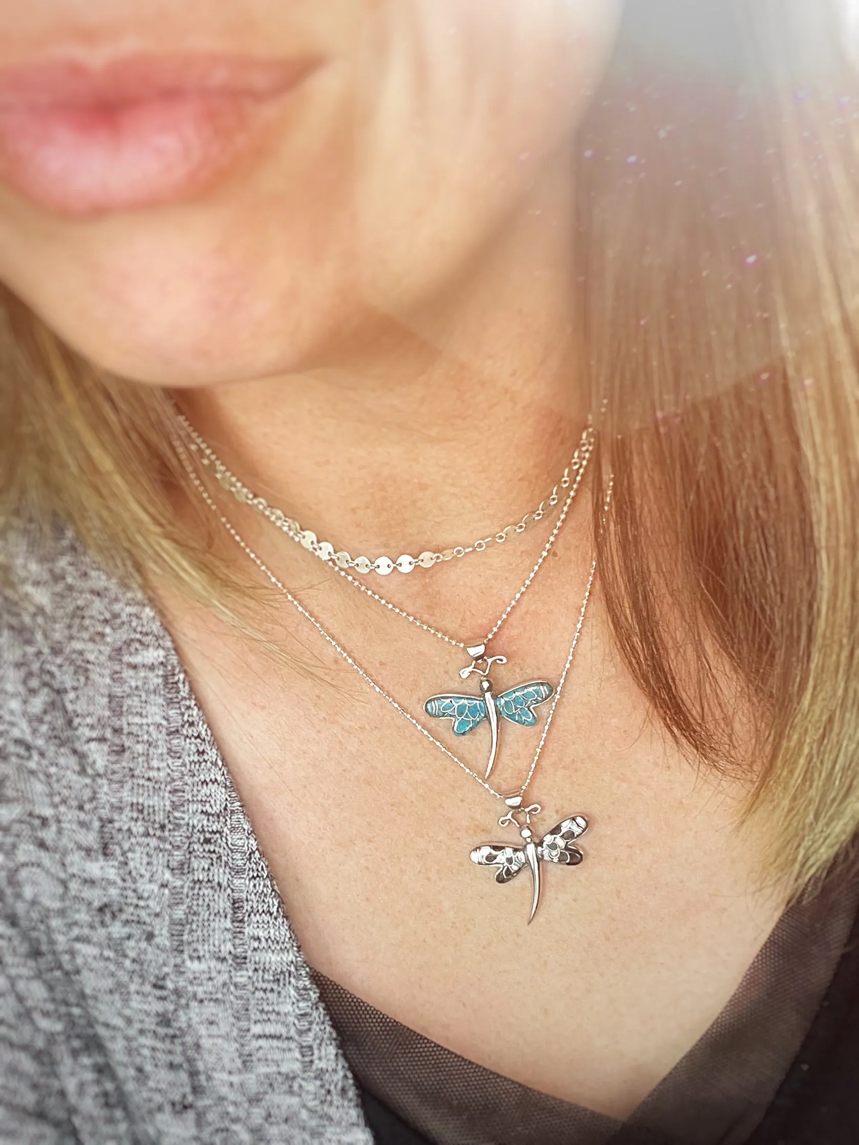 Mini Dragonfly {turquoise} necklace