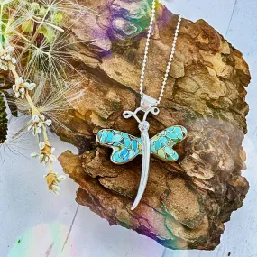 Mini Dragonfly {turquoise} necklace