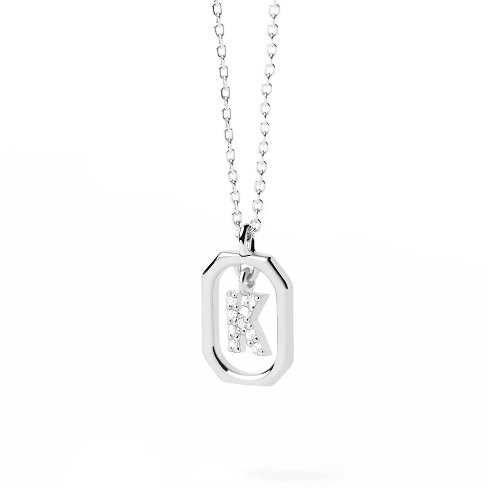 Moissanite Initial K Dangle Pendant Necklace