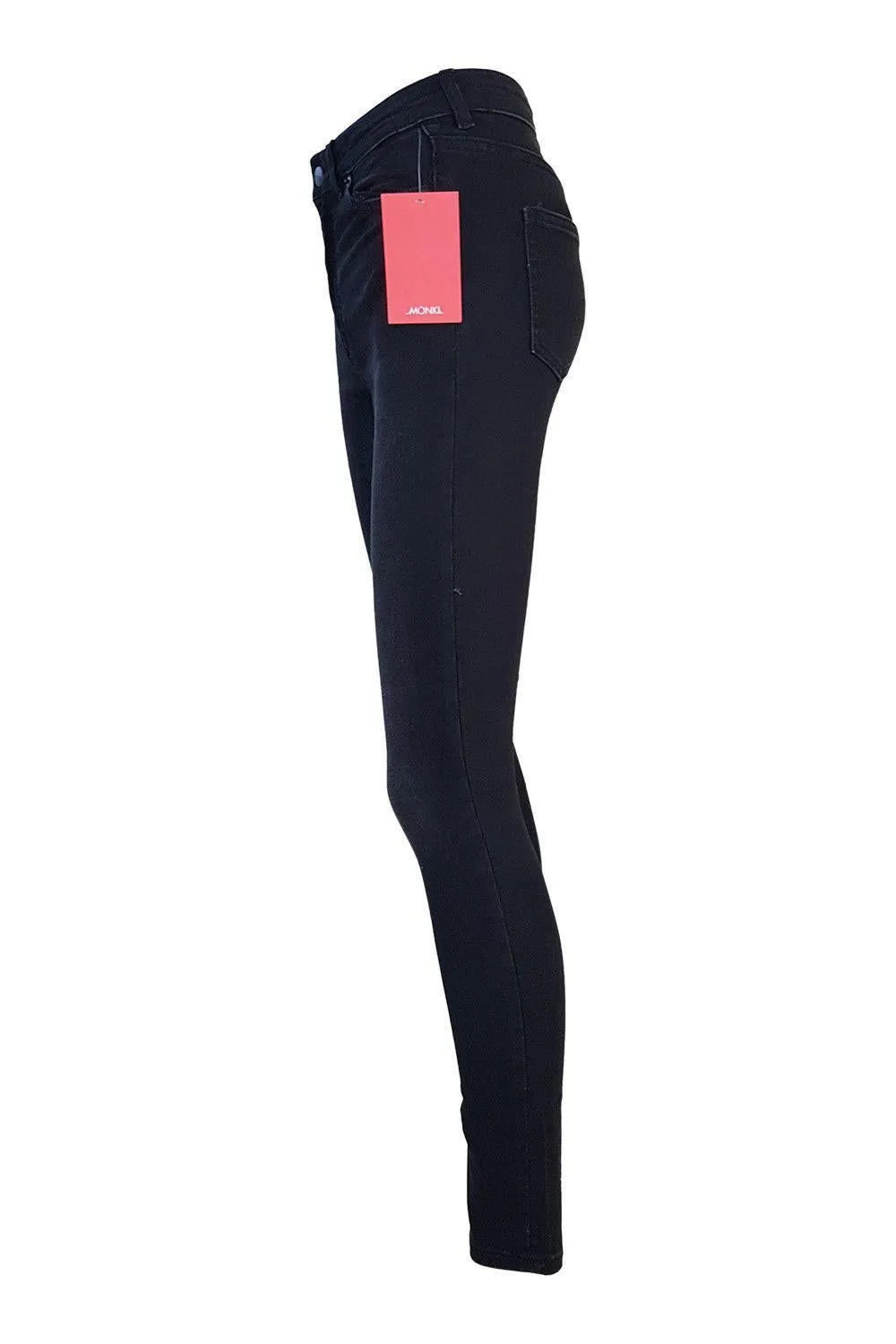 MONKI Mocki Black Cropped Mid Rise Skinny Jeans