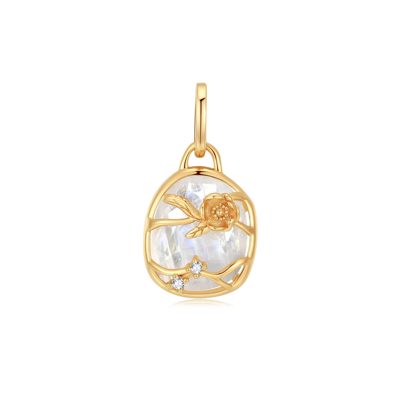 Moonstone Gold Pendant - Poppy