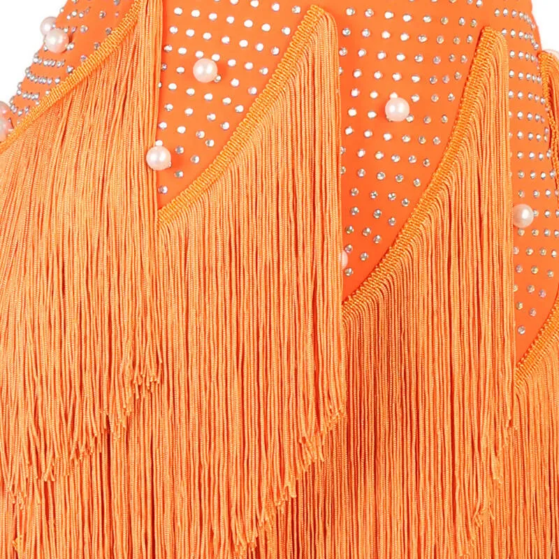 Multi Color Fringe Rhythm Competition Dress | LQ001