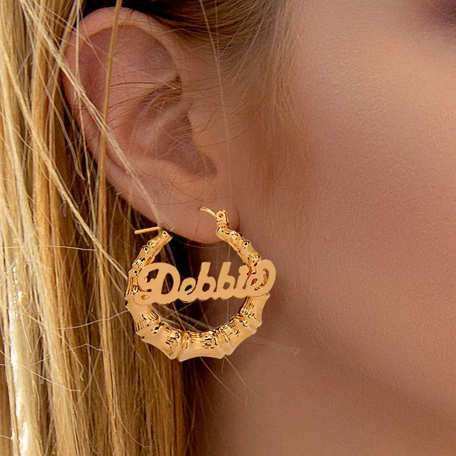 Name Hoop Earrings - Classic