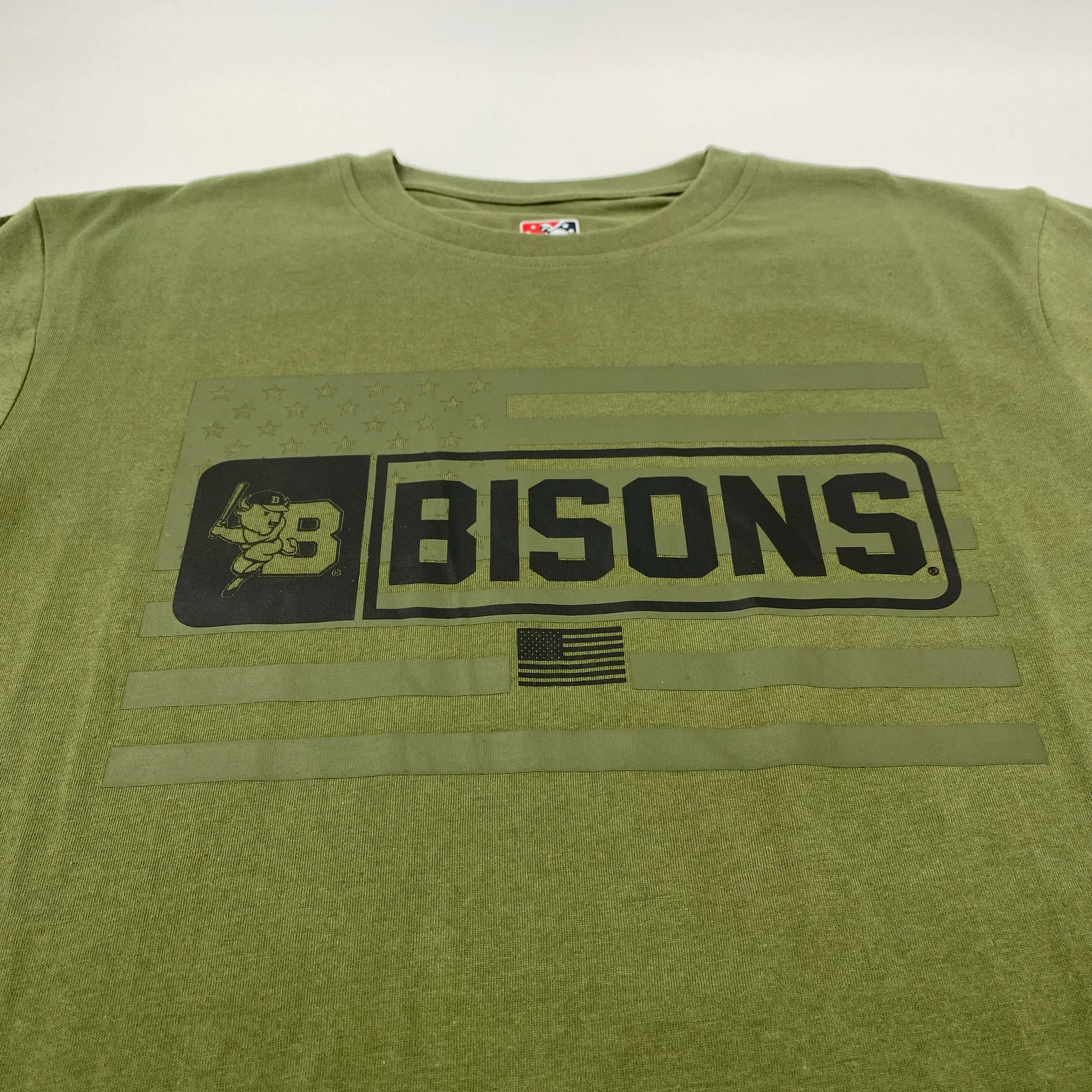 New Era Bisons Military Green Armed Forces Short Sleeve Shirt