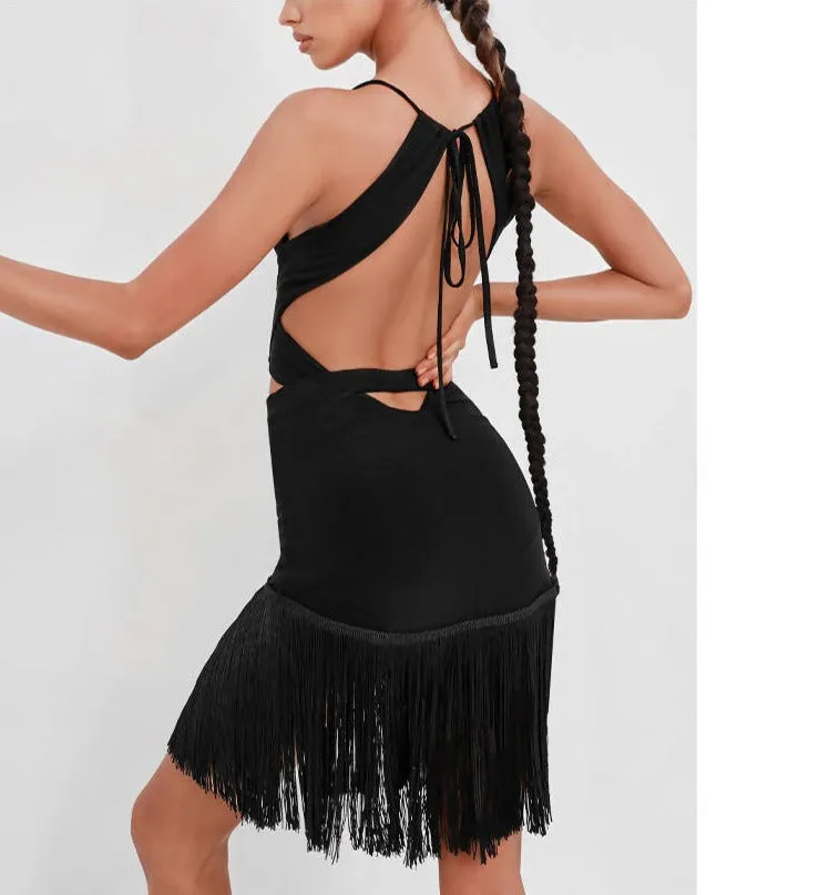 New Neon Orange/Black/Green/Brown Fringe Latin Dancewear | 2215