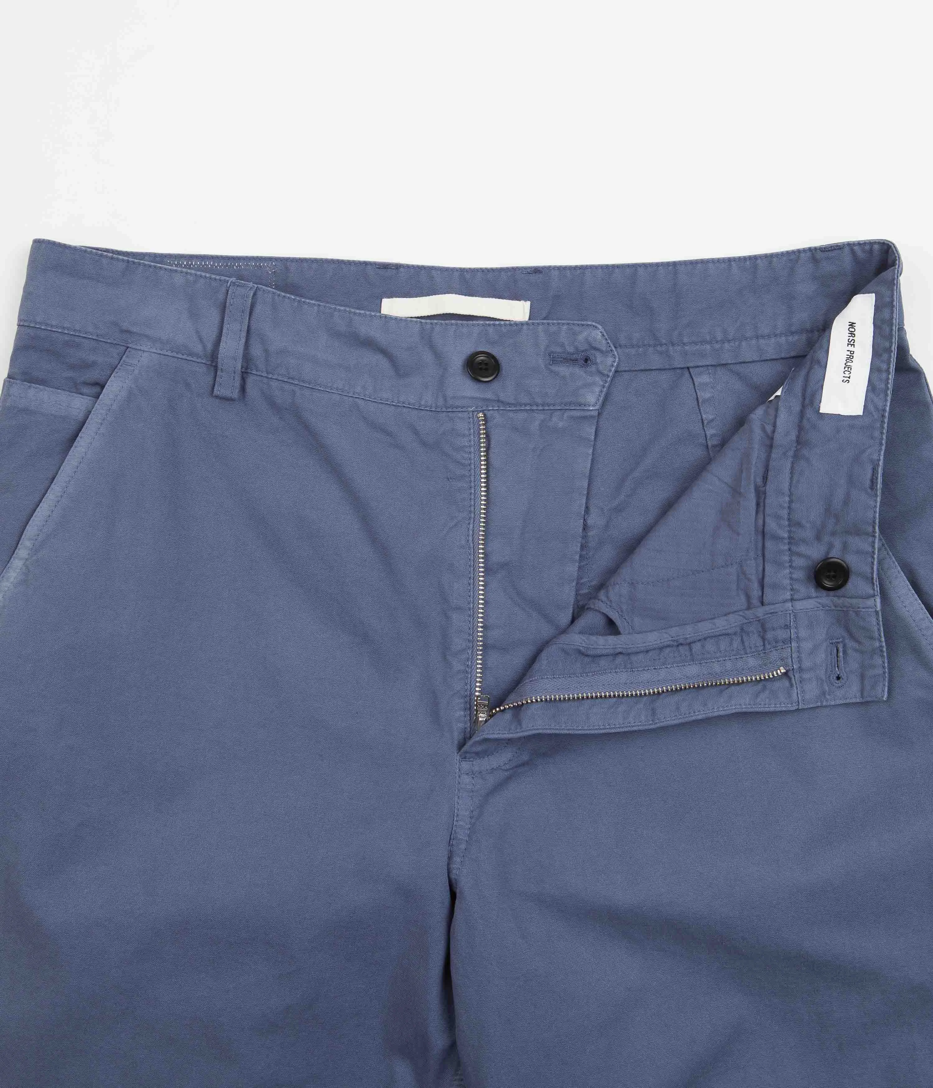 Norse Projects Lukas Tab Series Canvas Pants - Scoria Blue