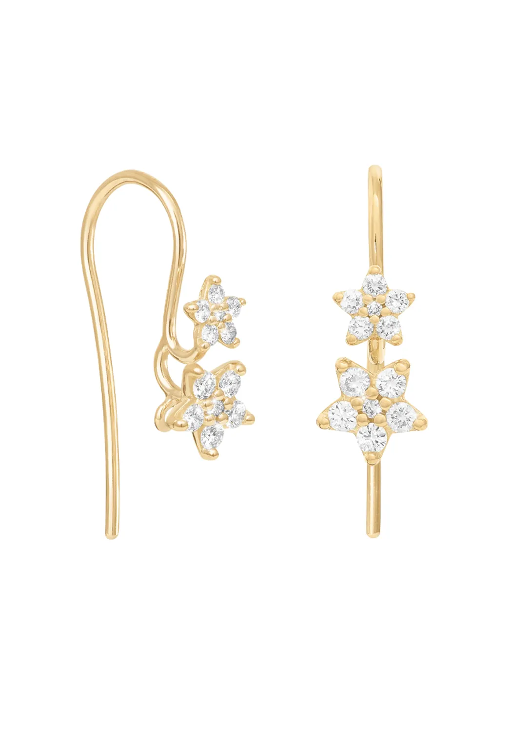 Ole Lynggaard Shooting Star Diamond Double Star Earrings