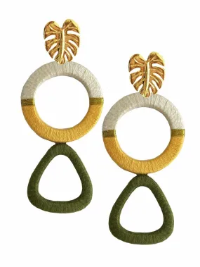 Olive Geometric Earrings