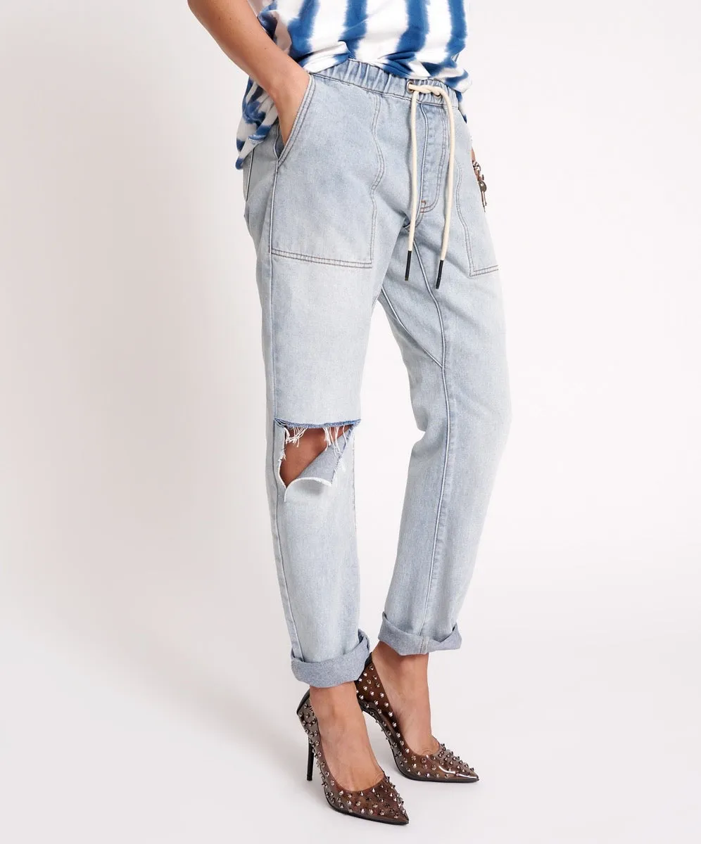 One Teaspoon - Dream Shabbies Drawstring Boyfriend Jeans - Dream