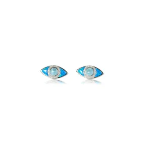 Opal & Larimar Eye of Protection Stud Earrings