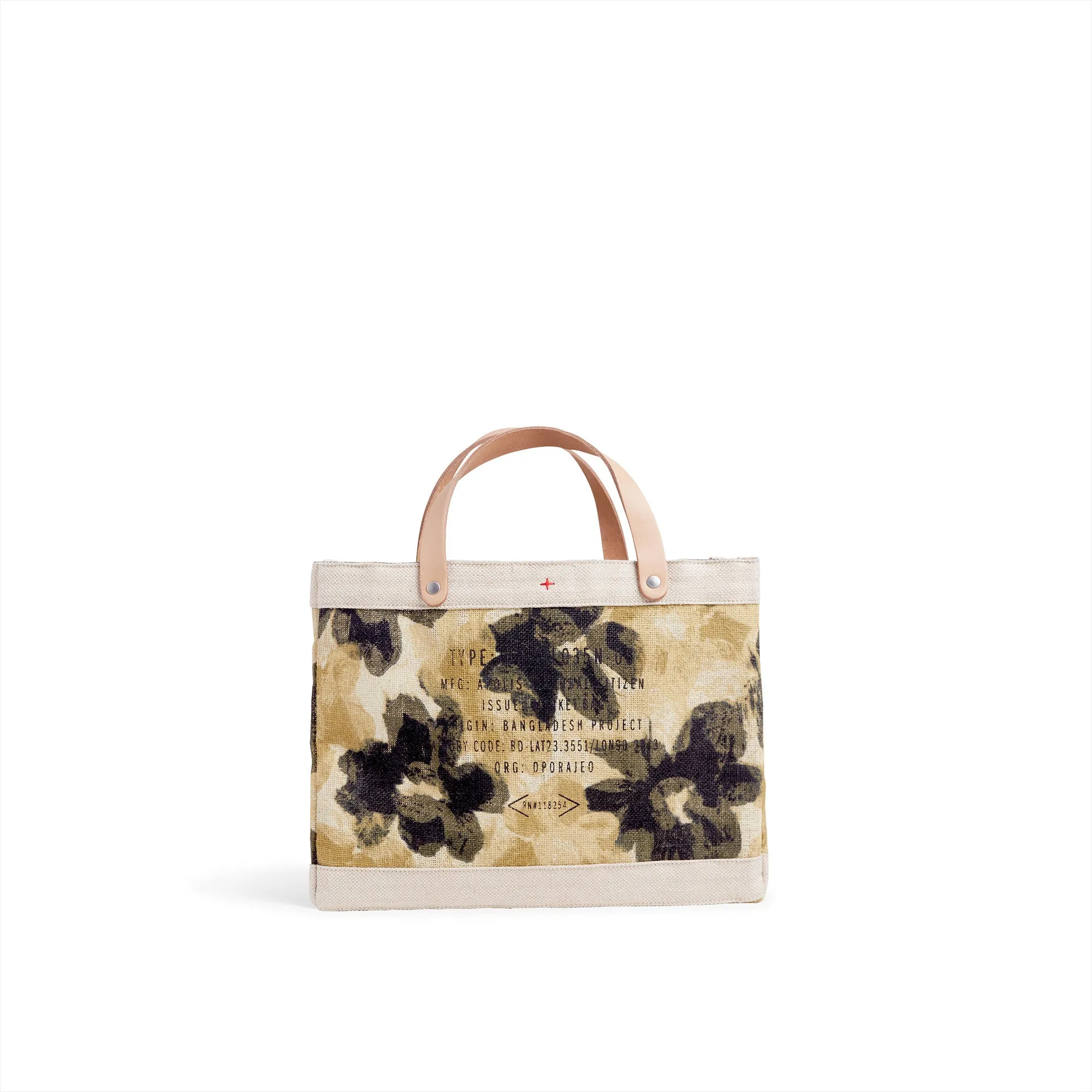 Petite Market Bag in Khaki Bloom by Liesel Plambeck