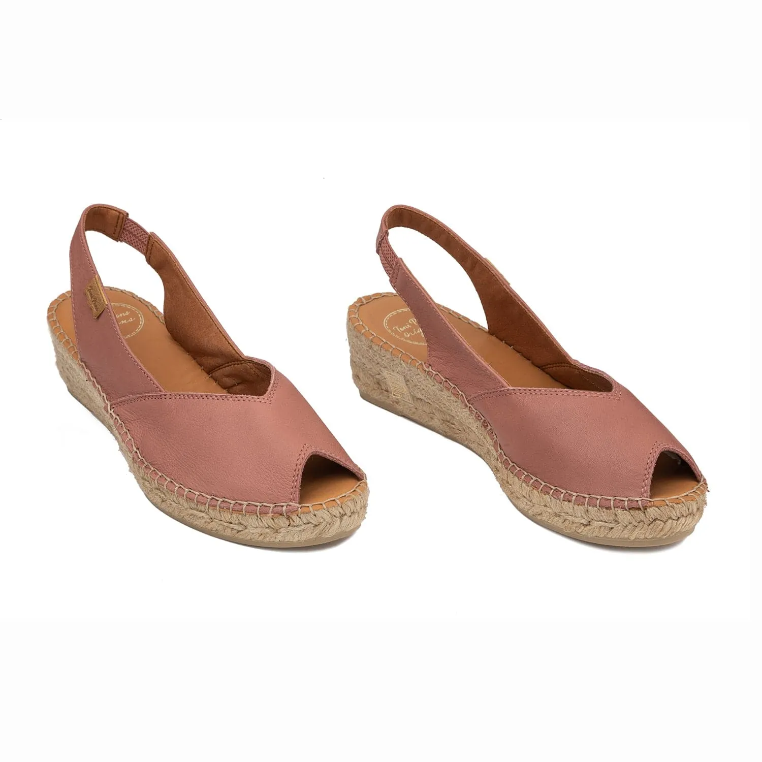 Plain Leather Wedge Espadrille for Women - Bernia-P