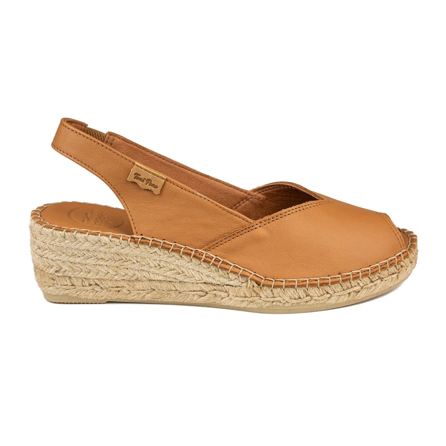 Plain Leather Wedge Espadrille for Women - Bernia-P