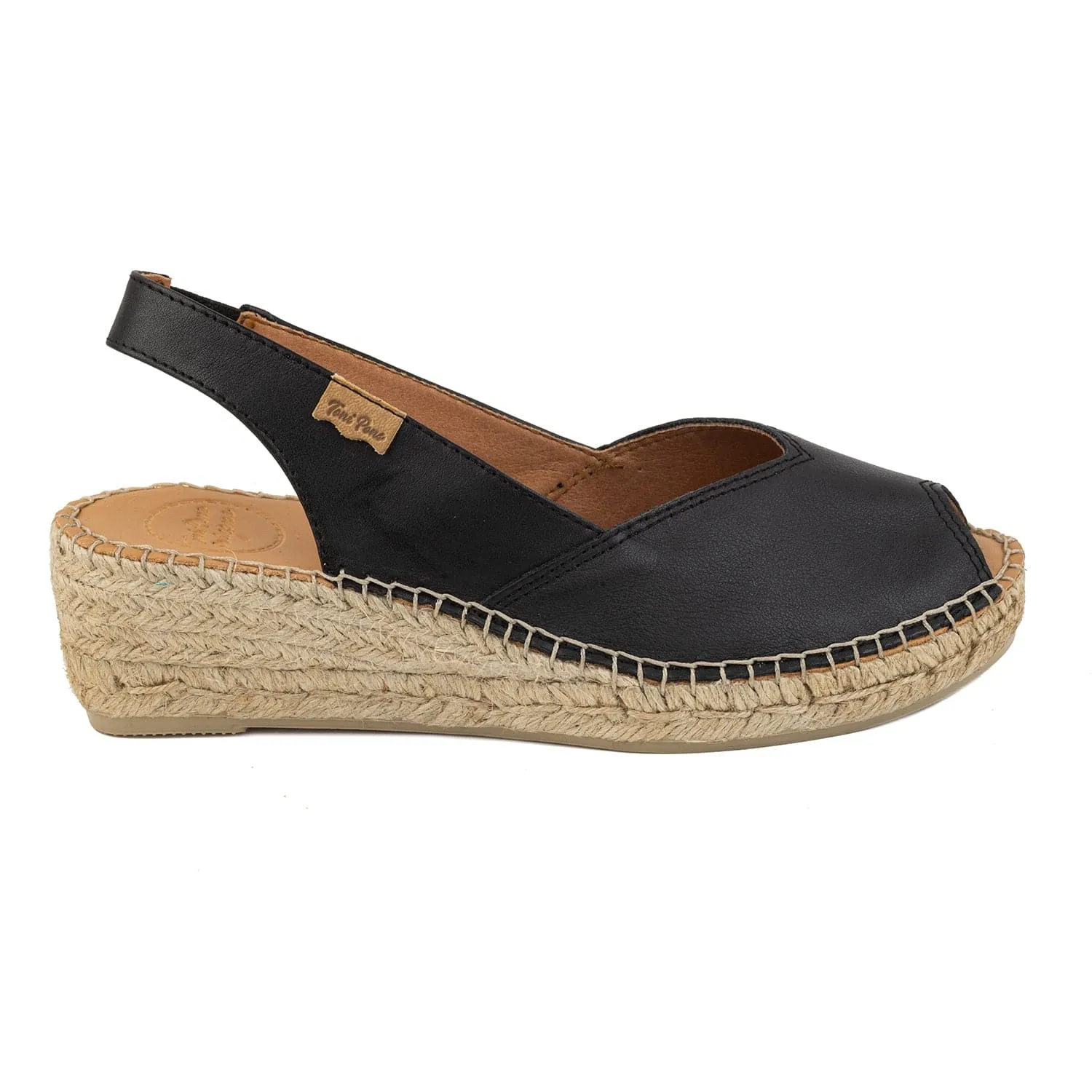 Plain Leather Wedge Espadrille for Women - Bernia-P