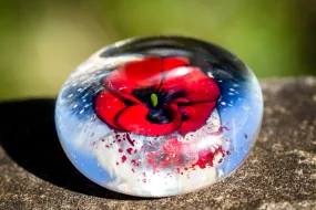 Poppy Glass Touchstone with Infused Cremains