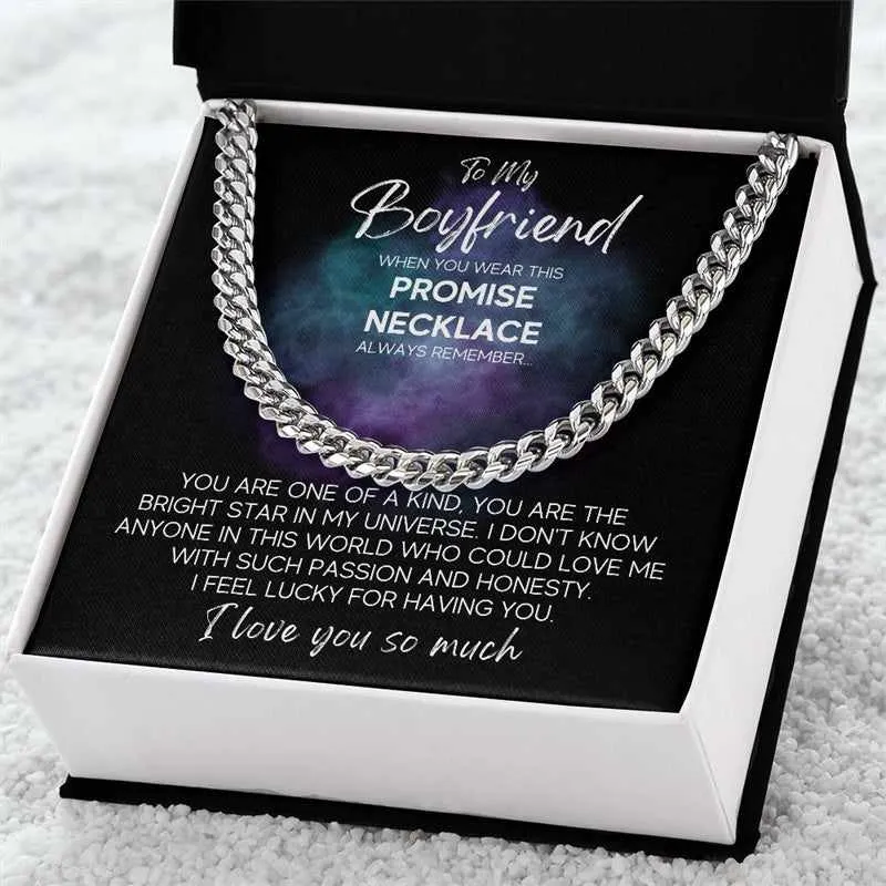 (Promise) To My Boyfriend Cuban Link Necklace