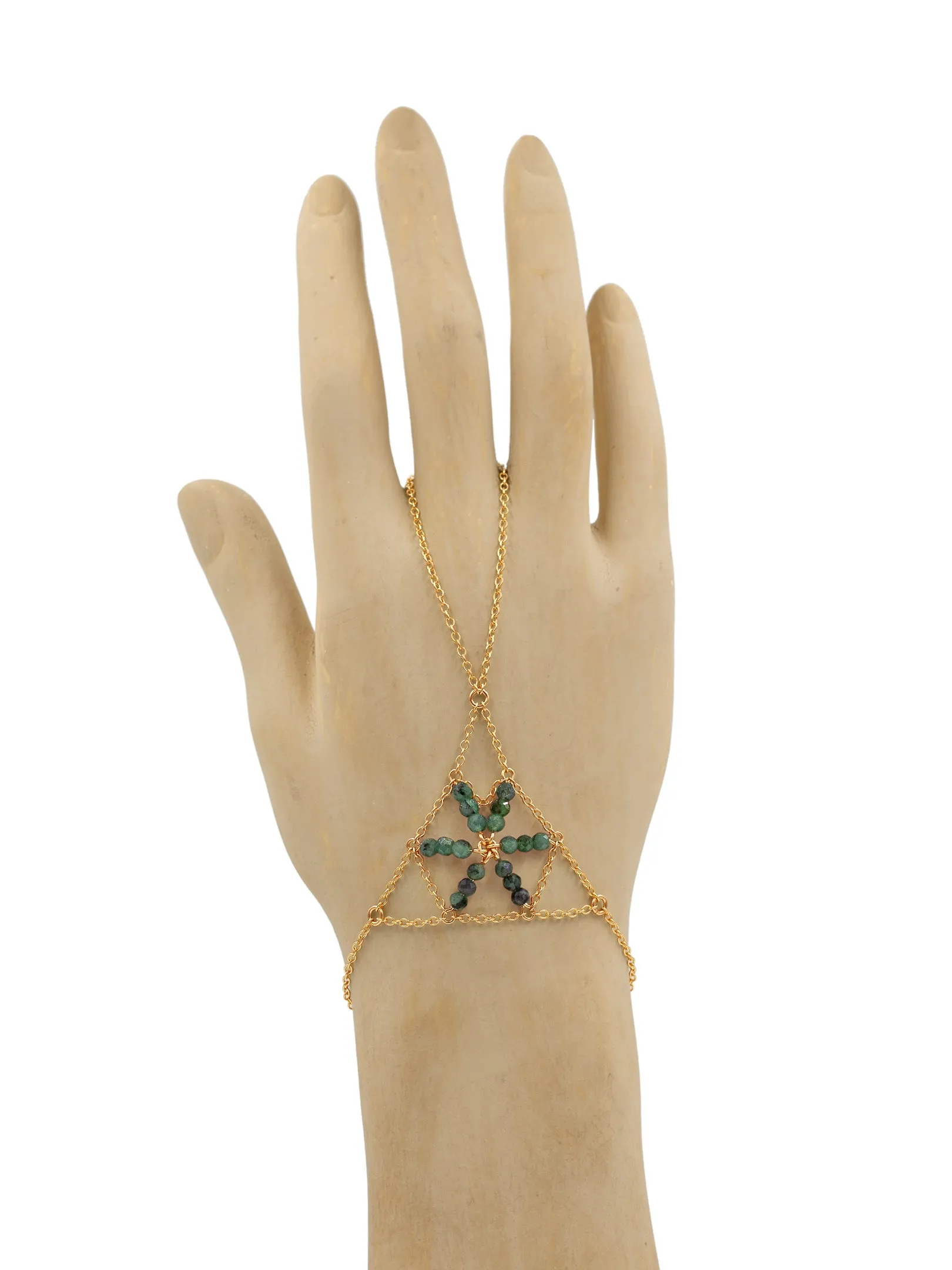 Pyramid Gemstone Hand Chain