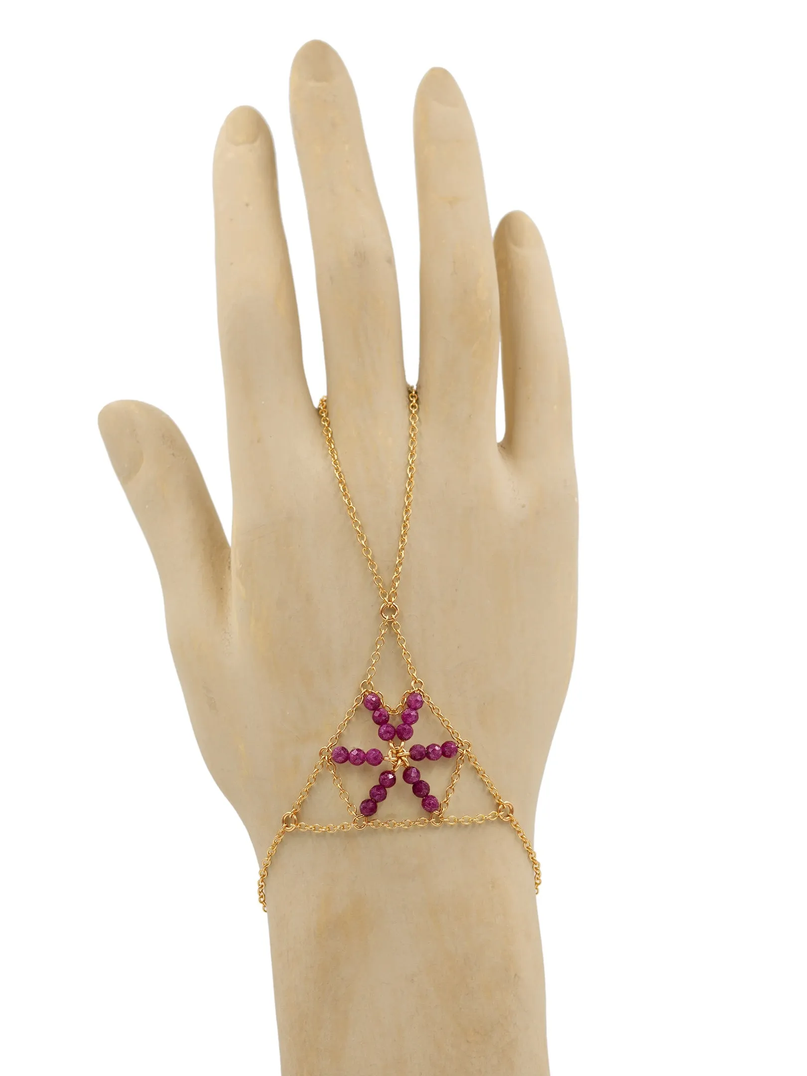 Pyramid Gemstone Hand Chain