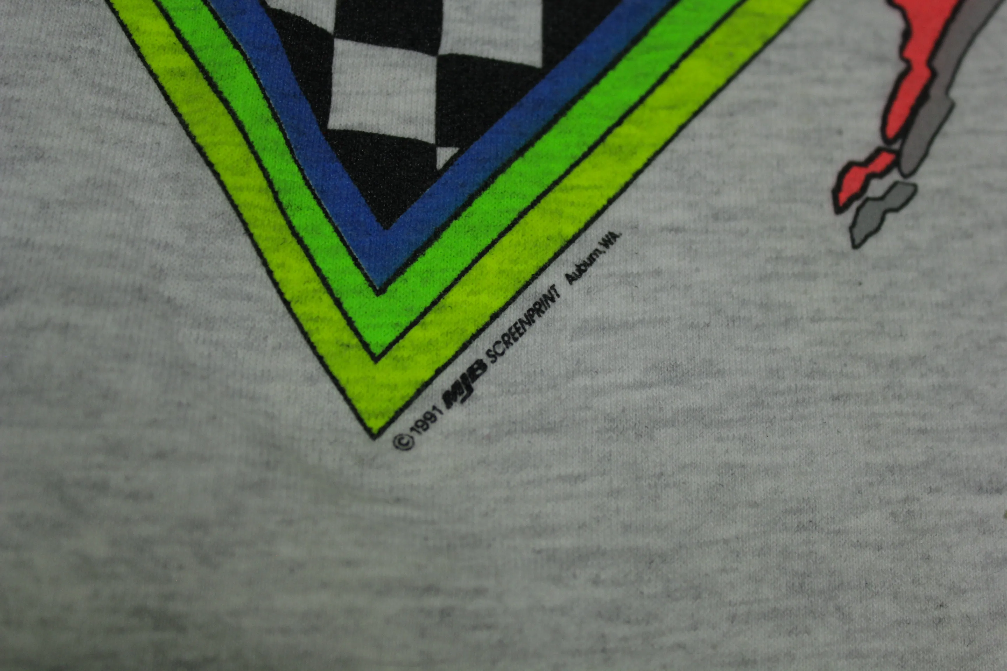 Racy Lady Vintage 90's Belton Made in USA Checkered Flag T-Shirt