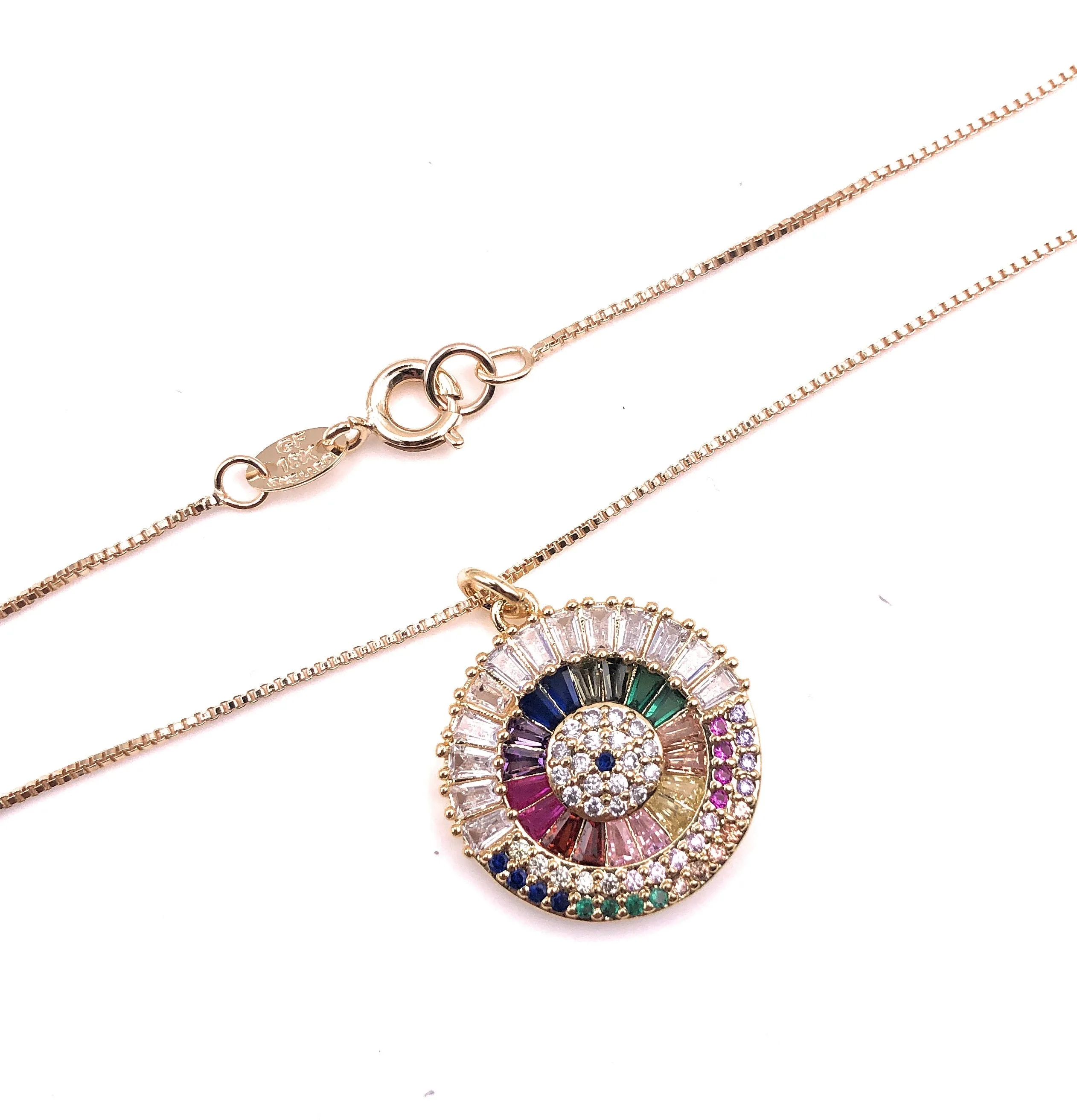 Rainbow Evil Eye Necklace Lucky Charm Jewish Gift Protection Jewelry