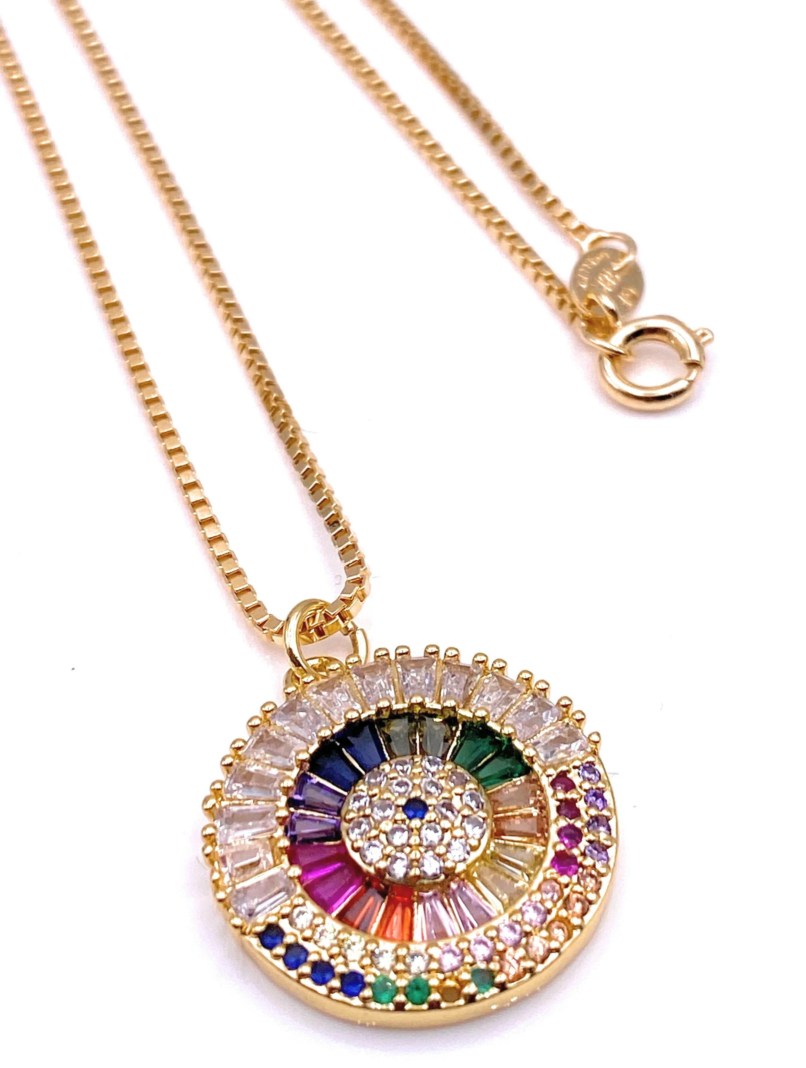 Rainbow Evil Eye Necklace Lucky Charm Jewish Gift Protection Jewelry