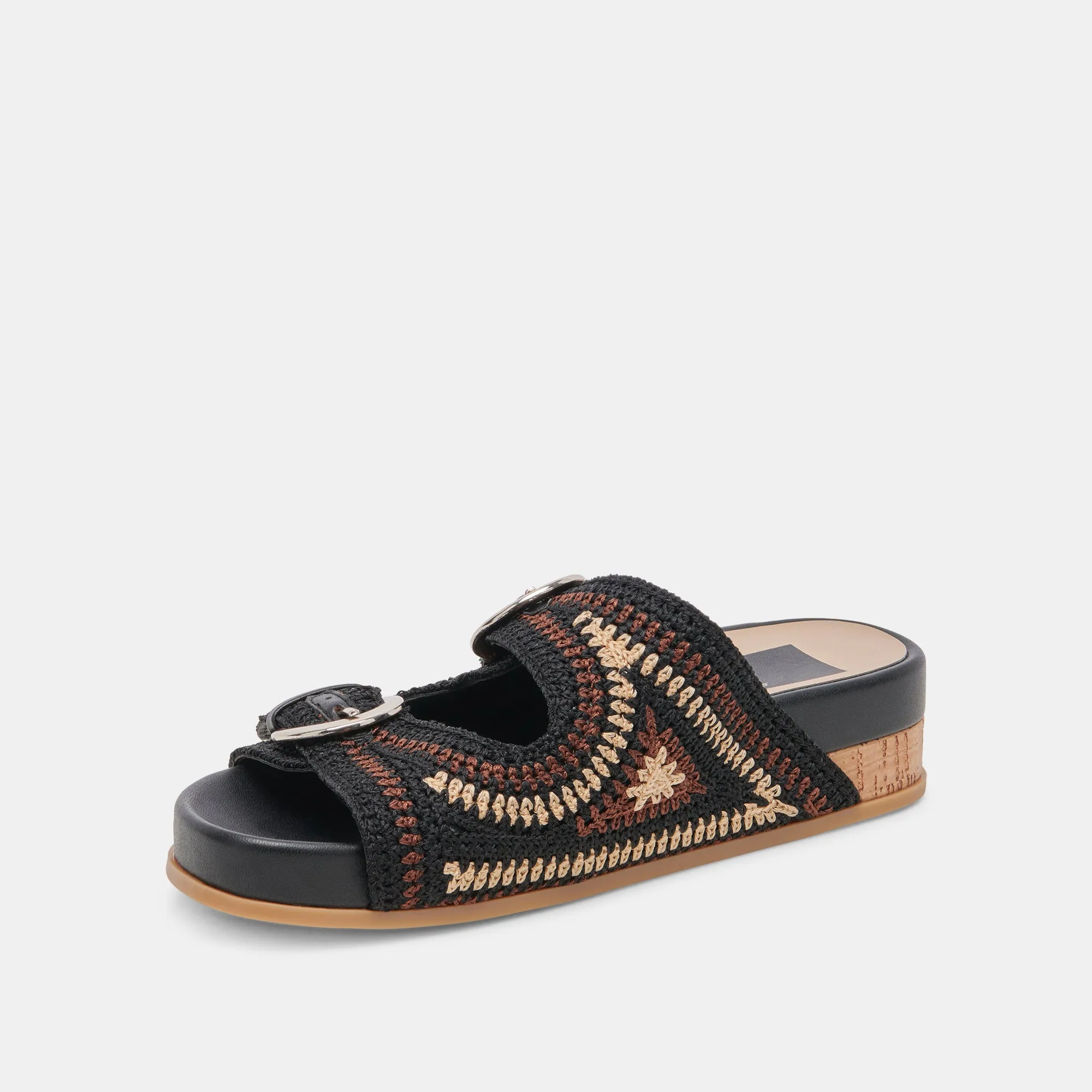 RALLI SANDALS BLACK MULTI KNIT