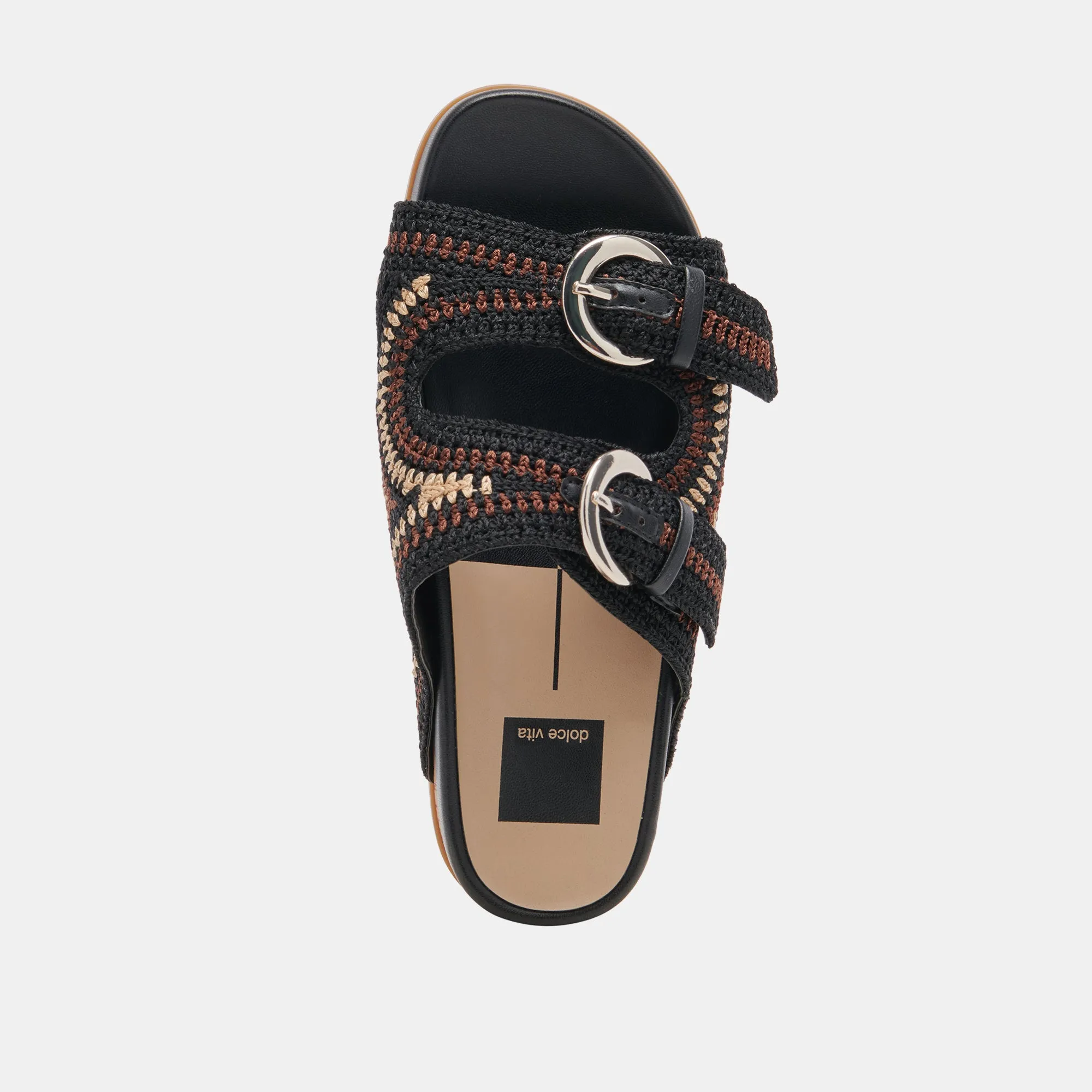 RALLI SANDALS BLACK MULTI KNIT