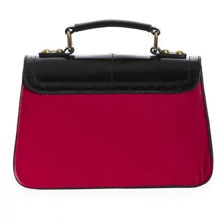 Red And Black Scalloped Handbag