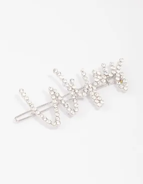 Rhodium Diamante Wifey Hair Clip