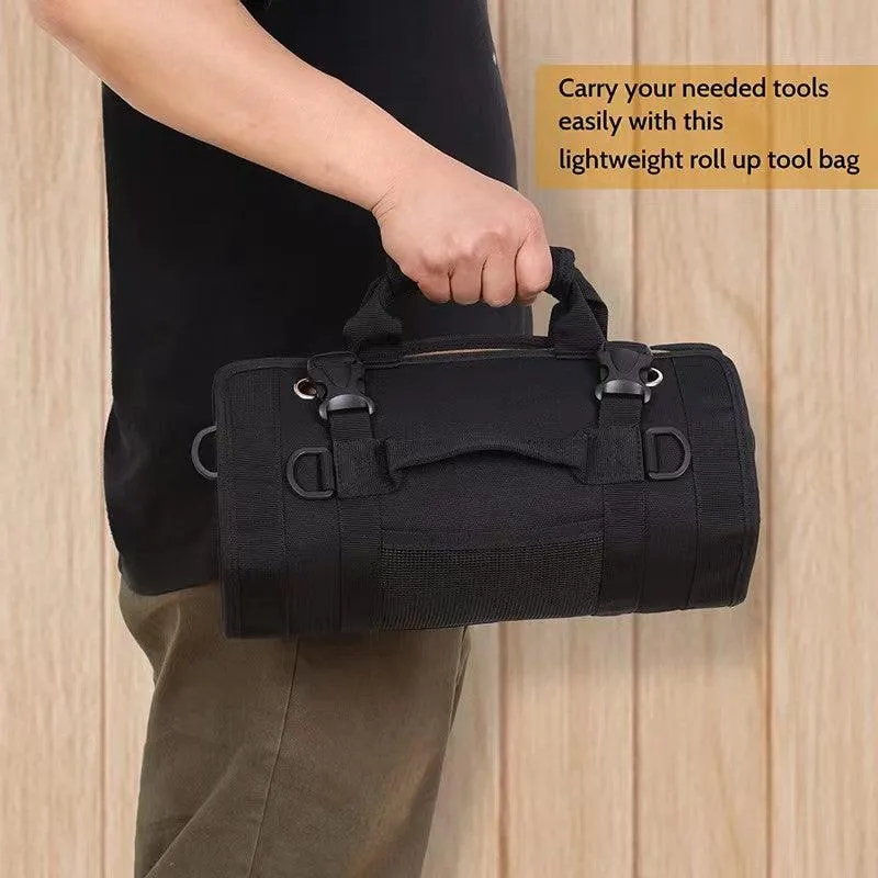 Roll Up Heavy Duty Tool Organizer Bag With 6 Tool Pouches