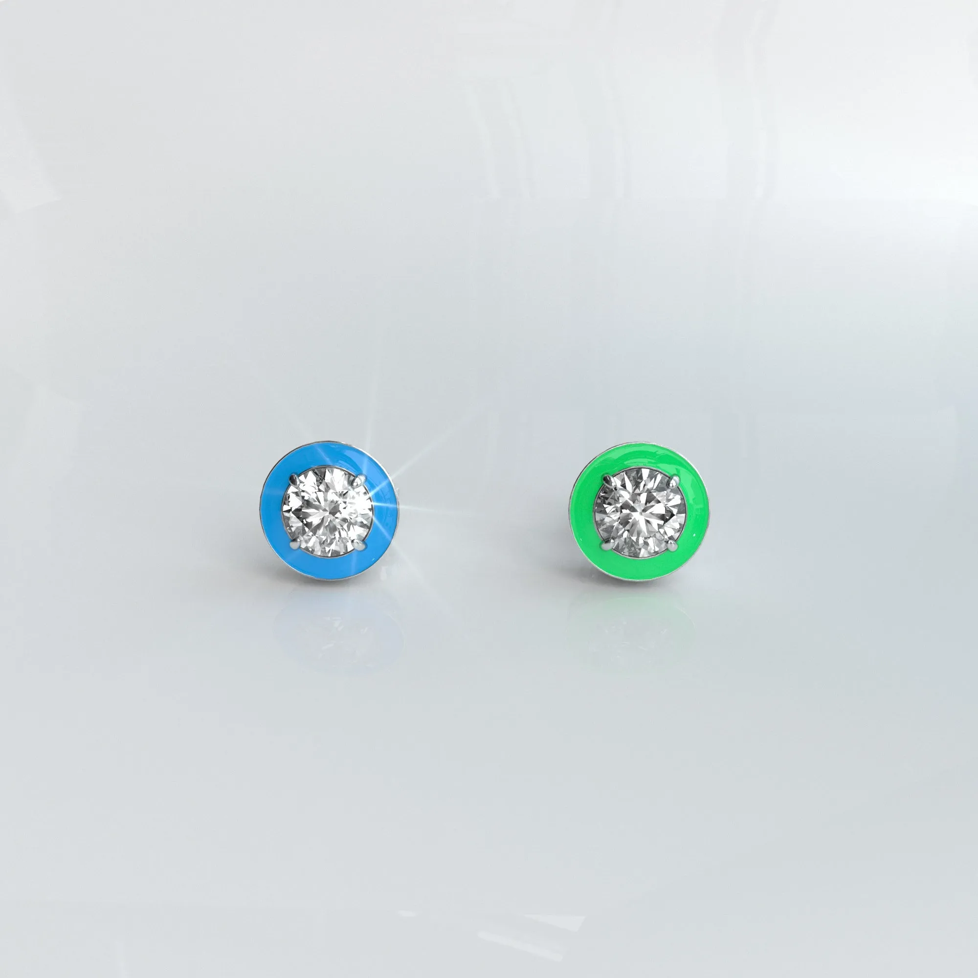 S925 Moissanite Color Hola Stud Earrings