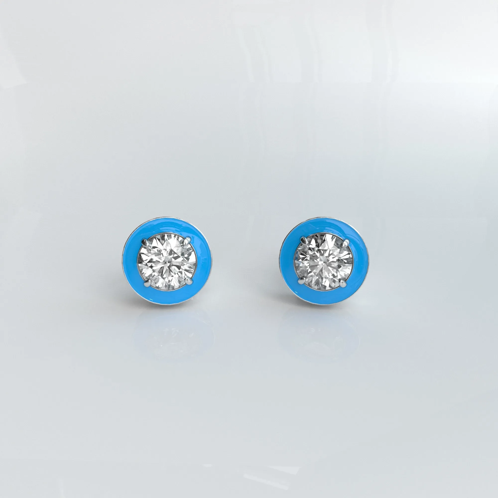 S925 Moissanite Color Hola Stud Earrings