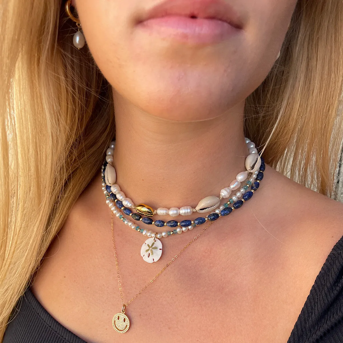 Sand Dollar Pearl Choker Necklace