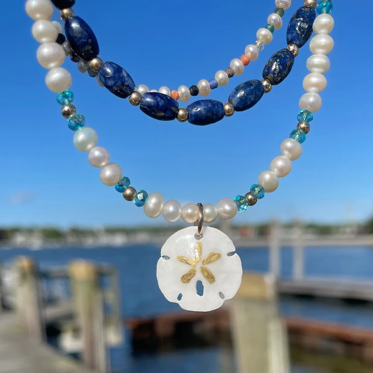 Sand Dollar Pearl Choker Necklace